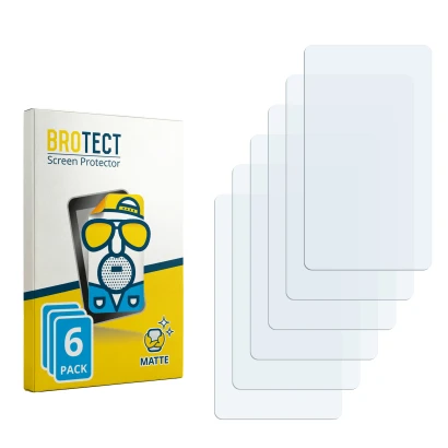 Parte frontal de un envase de producto con el logotipo de la marca BROTECT. Al lado está el protector de pantalla correspondie