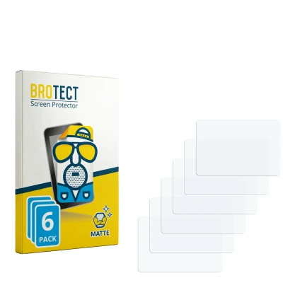 Parte frontal de un envase de producto con el logotipo de la marca BROTECT. Al lado está el protector de pantalla correspondie