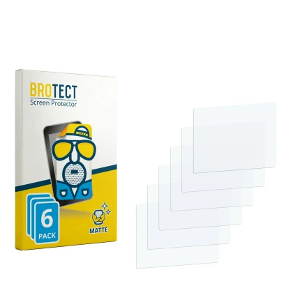 Parte frontal de un envase de producto con el logotipo de la marca BROTECT. Al lado está el protector de pantalla correspondie