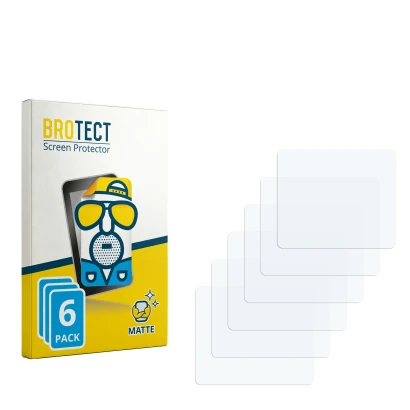 Parte frontal de un envase de producto con el logotipo de la marca BROTECT. Al lado está el protector de pantalla correspondie