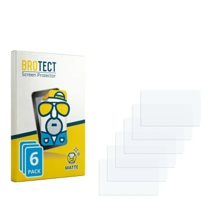 Parte frontal de un envase de producto con el logotipo de la marca BROTECT. Al lado está el protector de pantalla correspondie
