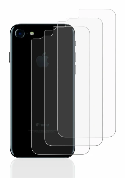 Imagen del dispositivo Apple iPhone 7 Trasera (superficie entera) con una amplia variedad de protectores de pantalla.