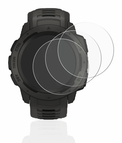 Imagen del dispositivo Garmin Instinct con una amplia variedad de protectores de pantalla.