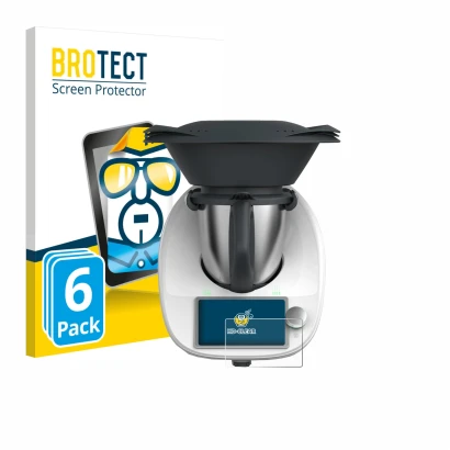 Parte frontal de un envase de producto con el logotipo de la marca BROTECT. Al lado se muestra el dispositivo Vorwerk Thermomi