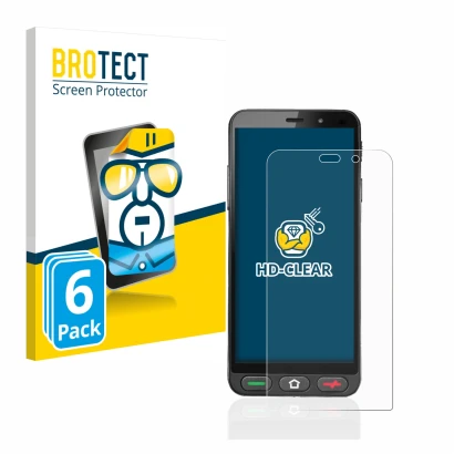 Parte frontal de un envase de producto con el logotipo de la marca BROTECT. Al lado se muestra el dispositivo Brondi Amico S N