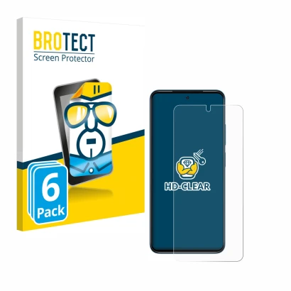 Parte frontal de un envase de producto con el logotipo de la marca BROTECT. Al lado se muestra el dispositivo Xiaomi Redmi Not