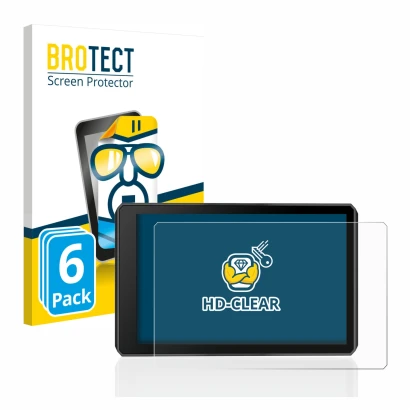 Parte frontal de un envase de producto con el logotipo de la marca BROTECT. Al lado se muestra el dispositivo Garmin zumo XT2 