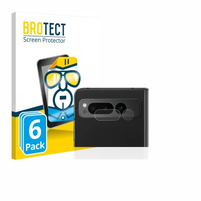 Parte frontal de un envase de producto con el logotipo de la marca BROTECT. Al lado se muestra el dispositivo Google Pixel Fol