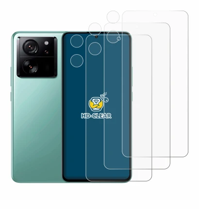 Imagen del dispositivo Xiaomi 13T (Frontal+Cámara) con una amplia variedad de protectores de pantalla.