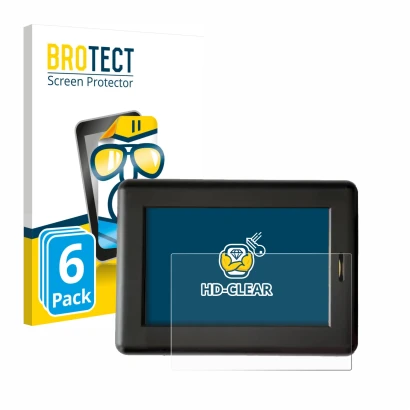 Parte frontal de un envase de producto con el logotipo de la marca BROTECT. Al lado se muestra el dispositivo XC Tracer Maxx I