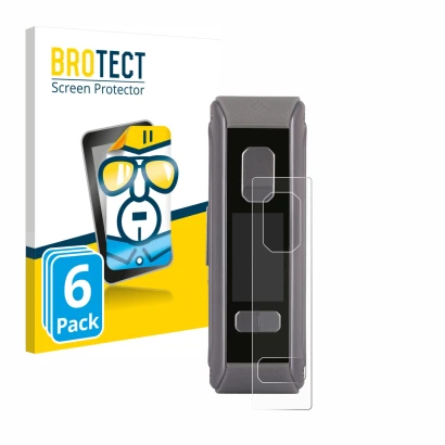 Parte frontal de un envase de producto con el logotipo de la marca BROTECT. Al lado se muestra el dispositivo GeekVape Aegis M