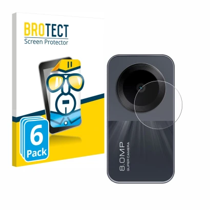 Parte frontal de un envase de producto con el logotipo de la marca BROTECT. Al lado se muestra el dispositivo Xiaomi Redmi Pad