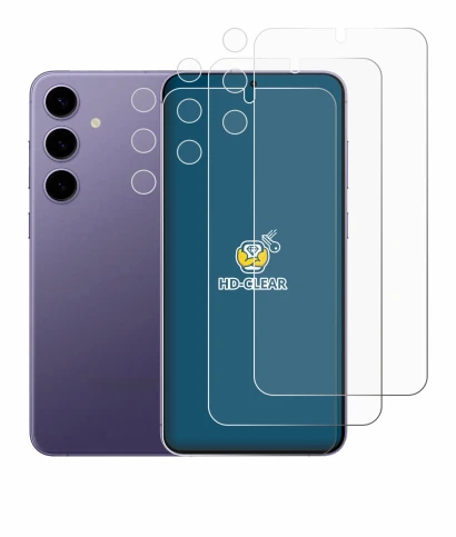 Imagen del dispositivo Samsung Galaxy S24 Plus (Frontal+Cámara) con una amplia variedad de protectores de pantalla.