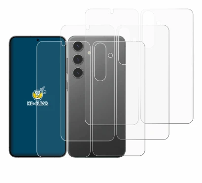 Imagen del dispositivo Samsung Galaxy S24 Plus (Frontal+Trasero) con una amplia variedad de protectores de pantalla.