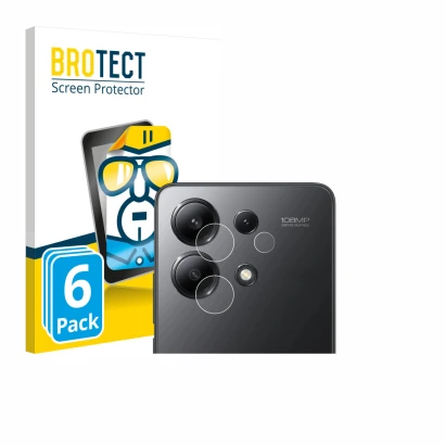 Parte frontal de un envase de producto con el logotipo de la marca BROTECT. Al lado se muestra el dispositivo Xiaomi Redmi Not