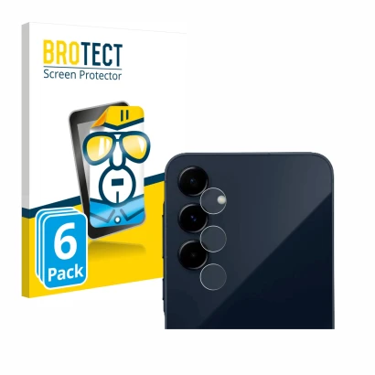 Parte frontal de un envase de producto con el logotipo de la marca BROTECT. Al lado se muestra el dispositivo Samsung Galaxy A