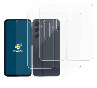 Imagen del dispositivo Samsung Galaxy A35 5G (Frontal+Trasero) con una amplia variedad de protectores de pantalla.