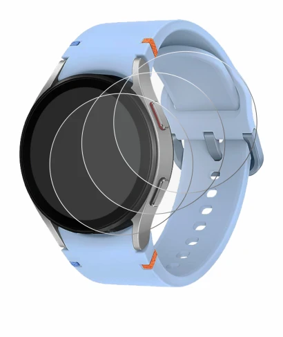 Imagen del dispositivo Samsung Galaxy Watch FE con una amplia variedad de protectores de pantalla.