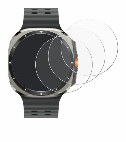 Imagen del dispositivo Samsung Galaxy Watch Ultra (47 mm) con una amplia variedad de protectores de pantalla.