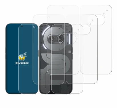 Imagen del dispositivo Nothing Phone (2a) Plus (Frontal+Trasero) con una amplia variedad de protectores de pantalla.