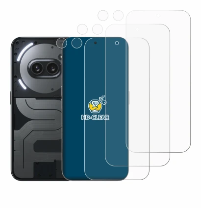 Imagen del dispositivo Nothing Phone (2a) Plus (Frontal+Cámara) con una amplia variedad de protectores de pantalla.