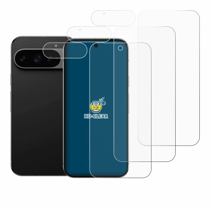 Imagen del dispositivo Google Pixel 9 Pro XL (Frontal+Cámara) con una amplia variedad de protectores de pantalla.