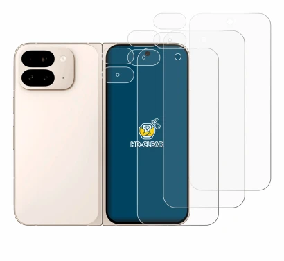 Imagen del dispositivo Google Pixel 9 Pro Fold (Frontal+Cámara) con una amplia variedad de protectores de pantalla.