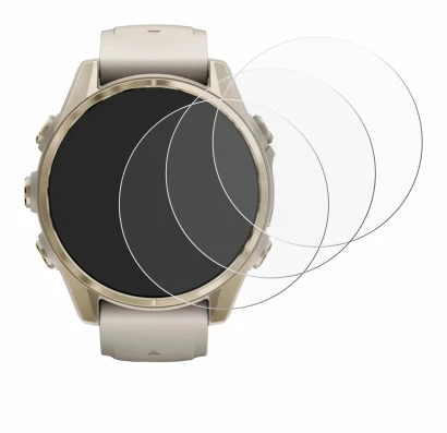 Imagen del dispositivo Garmin Fenix 8 (43 mm) con una amplia variedad de protectores de pantalla.