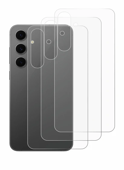 Imagen del dispositivo Samsung Galaxy S24 FE (Trasero) con una amplia variedad de protectores de pantalla.