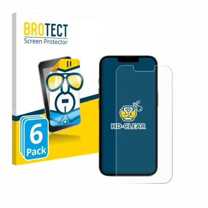 Parte frontal de un envase de producto con el logotipo de la marca BROTECT. Al lado se muestra el dispositivo Apple iPhone 16e