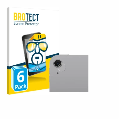 Parte frontal de un envase de producto con el logotipo de la marca BROTECT. Al lado se muestra el dispositivo Apple iPad Air 1