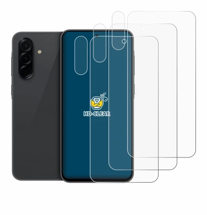 Imagen del dispositivo Samsung Galaxy A36 5G (Frontal+Cámara) con una amplia variedad de protectores de pantalla.