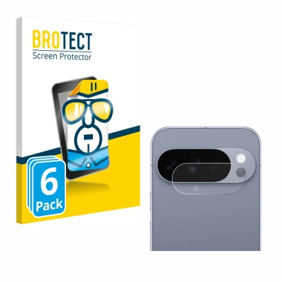 Parte frontal de un envase de producto con el logotipo de la marca BROTECT. Al lado se muestra el dispositivo Google Pixel 10 