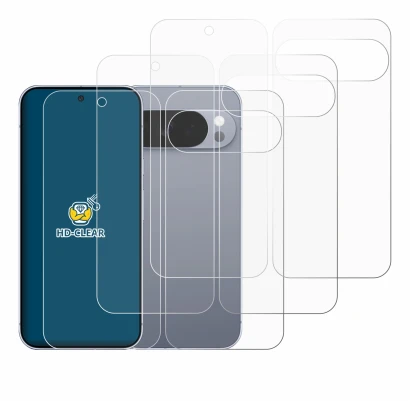 Imagen del dispositivo Google Pixel 10 Pro (Frontal+Trasero) con una amplia variedad de protectores de pantalla.