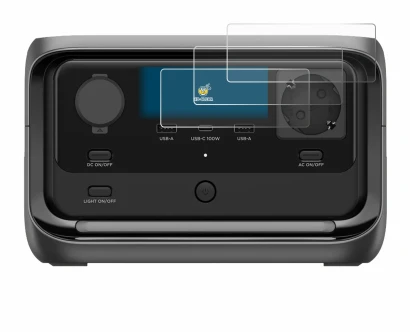 Imagen del dispositivo EcoFlow River 3 Plus con una amplia variedad de protectores de pantalla.