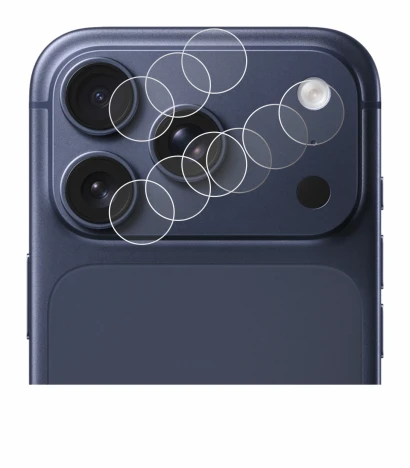 Imagen del dispositivo Apple iPhone 17 Pro (SÓLO Cámara) con una amplia variedad de protectores de pantalla.