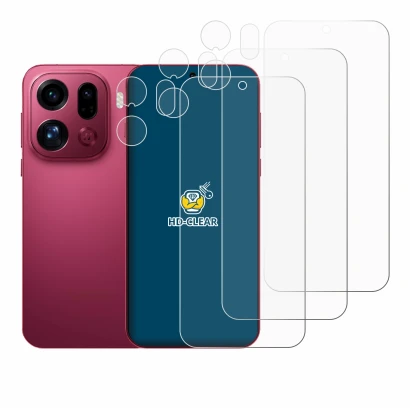 Imagen del dispositivo Oppo Find X9 Pro (Frontal+Cámara) con una amplia variedad de protectores de pantalla.