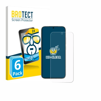 Parte frontal de un envase de producto con el logotipo de la marca BROTECT. Al lado se muestra el dispositivo Honor Magic 8 co