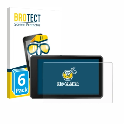 Parte frontal de un envase de producto con el logotipo de la marca BROTECT. Al lado se muestra el dispositivo Garmin zumo XT3 