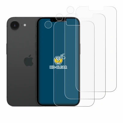 Imagen del dispositivo Apple iPhone 17e (Frontal+Cámara) con una amplia variedad de protectores de pantalla.