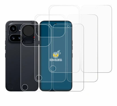 Imagen del dispositivo Nothing Phone (4a) Pro (Frontal+Trasero) con una amplia variedad de protectores de pantalla.