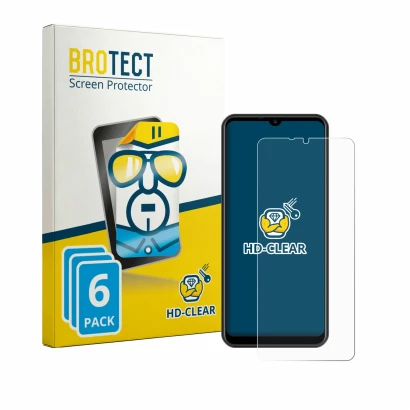 Parte frontal de un envase de producto con el logotipo de la marca BROTECT. Al lado se muestra el dispositivo Invens NOTE TK02