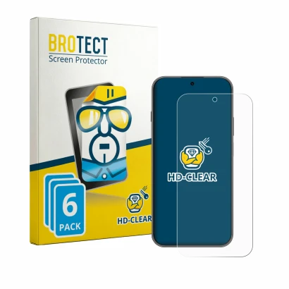 Parte frontal de un envase de producto con el logotipo de la marca BROTECT. Al lado se muestra el dispositivo Huawei Nova 15 M