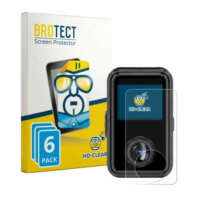 Parte frontal de un envase de producto con el logotipo de la marca BROTECT. Al lado se muestra el dispositivo Vantrue E360 Ace