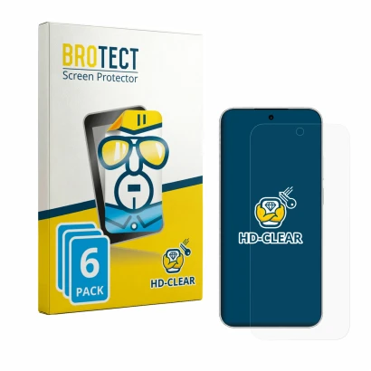 Parte frontal de un envase de producto con el logotipo de la marca BROTECT. Al lado se muestra el dispositivo Huawei Nova 16 c