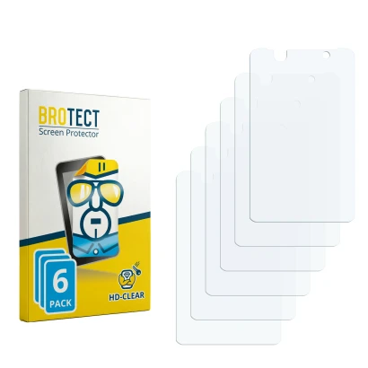 Parte frontal de un envase de producto con el logotipo de la marca BROTECT. Al lado está el protector de pantalla correspondie