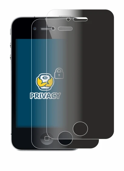 Imagen del dispositivo Apple iPhone 4 con una amplia variedad de protectores de pantalla.