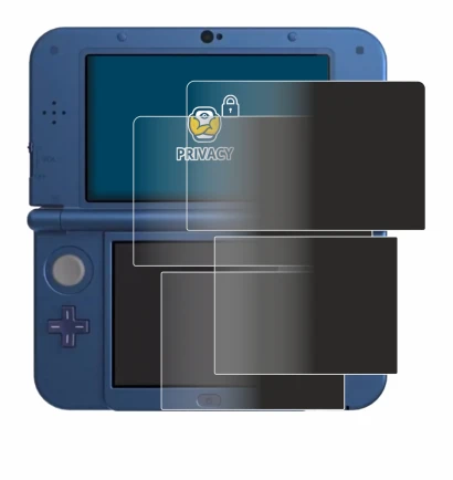 Imagen del dispositivo Nintendo New 3DS XL con una amplia variedad de protectores de pantalla.