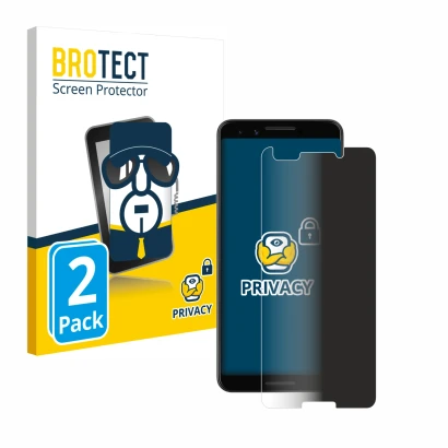 Parte frontal de un envase de producto con el logotipo de la marca BROTECT. Al lado se muestra el dispositivo Google Pixel 3 c