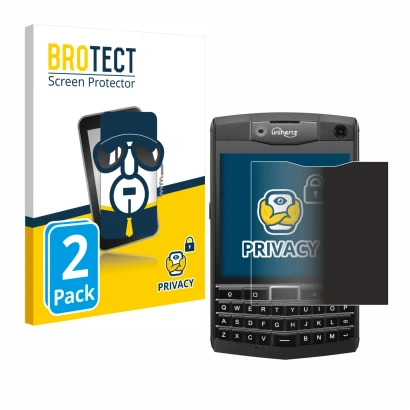Parte frontal de un envase de producto con el logotipo de la marca BROTECT. Al lado se muestra el dispositivo Unihertz Titan c